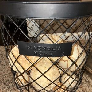 Magnolia Home Black Wire Basket. Spheres are not included.
